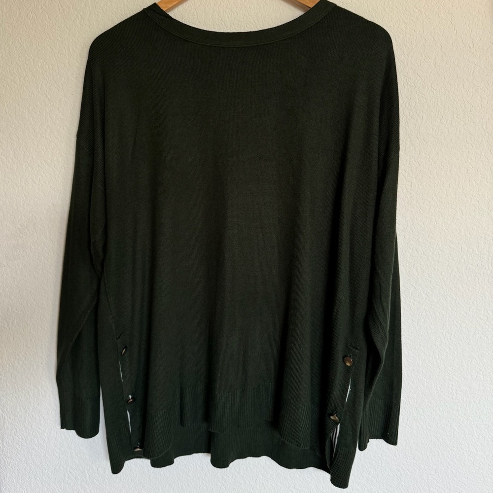 dressbarn Dark Green Long Sleeve Sweater